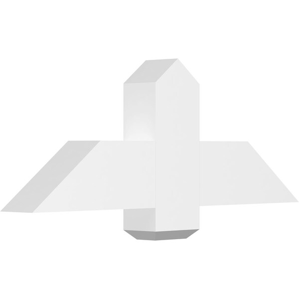 Ekena Millwork Eugene Architectural Grade PVC Gable Bracket, 36"W x 13 1/2"H x 4"D x 6"F, 9/12 Pitch GBP036X14X0406EUG00 - main